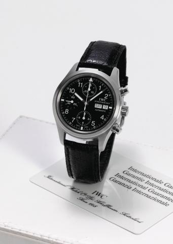 Der Fliegerchronograph.IWC, International Watch Co., Schaffhausen, Der.Fliegerchronograph, Automatic, case No. 3091976, Ref..3705. Made in the late 1990s..Fine, self-winding, water-resistant, antimagnetic, stainless steel.wristwatch with round button chro