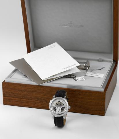 Platinum Master Minute Repeater.Jaeger-LeCoultre, Master Minute Repeater Antoine LeCoultre, No. 192/200, case No. 0052, Ref. 151.6.67.S. Made in.a limited edition of 200 pieces in 2006, sold December 28th, 2007..Very fine and rare, oversized, minute-repea