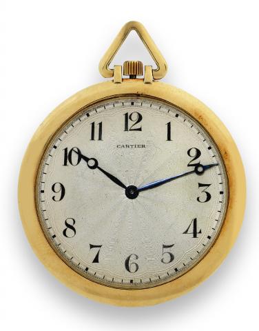 Yellow Gold Dress.Cartier, European Watch Co., Paris, case No..24389, Ref. 04477. Made in the 1930s..Fine and rare, very thin, 18K yellow gold dress watch.