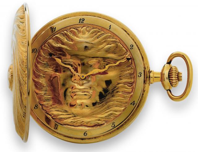International Watch Co., Schaffhausen, Scarabaeus.No. 14/5000, No. 2341688, case No..2300504, Ref. 5420. Designed by Prof. Ernst Fuchs. Made in a.limited edition of 5000 pieces in the 1980s..Fine, rare and unusual, keyless, sterling silver gold-plated.hun