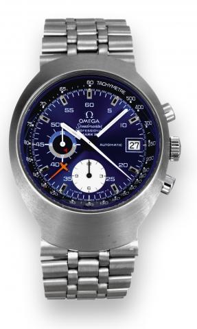 Omega Speedmaster Professional Mark III.Automatic, movement No. 34246228, Ref. ST.176.0002. Sold on November 13, 1972..Fine and rare, large, self-winding, water-resistant, tonneaushaped.stainless steel wristwatch with date, round button chronograph.12-hou