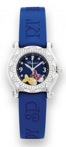 Happy Sport Fish.Chopard, Happy Sport.Ref. 27/8924. Made circa 2005..Fine, water-resistant, center seconds.tonneau shape, stainless steel and.diamond set quartz wristwatch with.two 