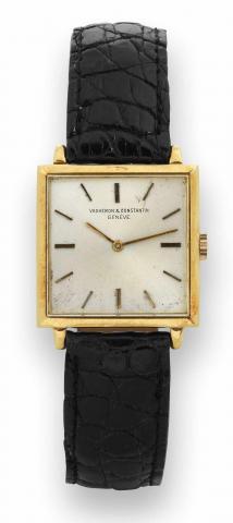 Vacheron & Constantin, Geneve, No. 615157, case No. 418792, Ref. 6290, made circa 1965..Very fine, extra-flat, square, 18K yellow gold wristwatch