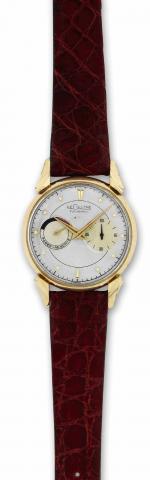 Futurematic.LeCoultre, Futurematic, Made in the 1950's..Fine, self-winding, yellow gold-plated wristwatch with 40-hour.power-reserve indicator and back winder..To be sold without reserve