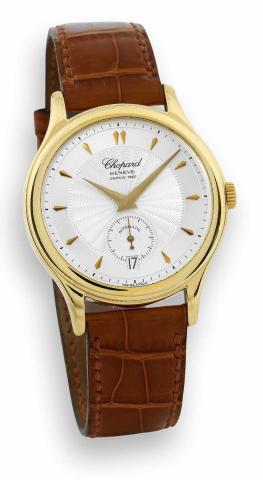 Prototype No. 1 Yellow Gold.Chopard, Automatic, Prototype No. 1, movement.No. 1000059, Ref. 16/1860/2. Made in a limited edition.of 1860 pieces circa 2000..Very fine, self-winding, water-resistant, 18K yellow gold.chronometer wristwatch with date and an 1