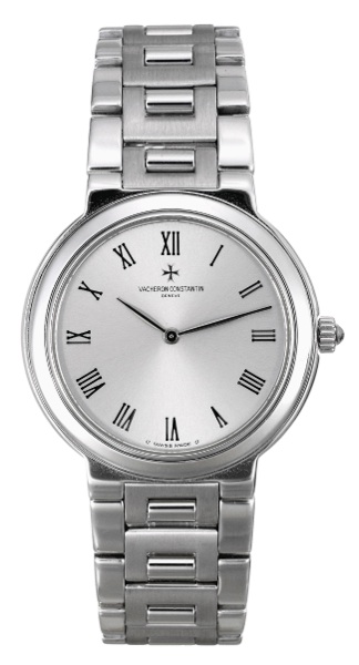 White Gold.Vacheron Constantin, Geneve, movement No..788157, case No. 666928, Ref. 31070. Made in the 1980's..Fine, thin and elegant, 18K white gold wristwatch with an 18K.white gold Vacheron Constantin link bracelet with concealed.double deployant clasp.
