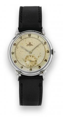 Omega Stainless Steel Automatic.Omega, Automatic, No. 10624558, Ref..131.002 SC. Made in the 1950's..Very fine, self-winding, stainless steel wristwatch..To be sold without reserve