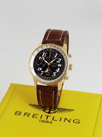 Breitling Montbrillant Eclipse Special Series.Breitling, Montbrillant Eclipse Automatic, Serie Speciale.No. 038, Ref. H43030. Made circa 2000..Fine and rare, 18K yellow gold, water-resistant, self-winding.chronometer wristwatch with round button chronogra