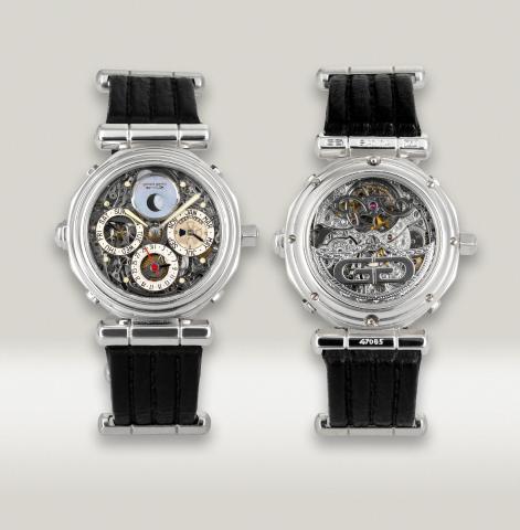 G_rald Genta White Gold Minute-Repeating Tourbillon Perpetual Calendar Squelette.No. 2.G_rald Genta, Gen