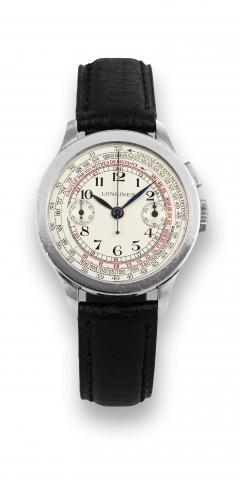 Longines Staybrite.Monopoussoir Caliber 13ZN.Double Tachometer.Longines, movement and case No. 5525624..Made in the 1920s..Fine and rare, stainless steel 