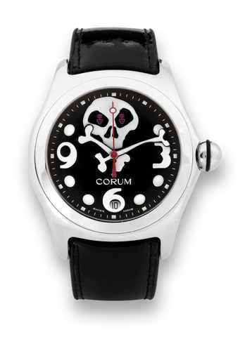 Corum Bubble Jolly Roger.Corum, Bubble Automatic, THE COLLECTOR SERIES.No. 114/ 500, case No. 747513, Ref. 82.140.20. Made in a.limited edition of 500 pieces in circa 2004..Fine, curved, center seconds, self-winding, water-resistant.stainless steel, wrist