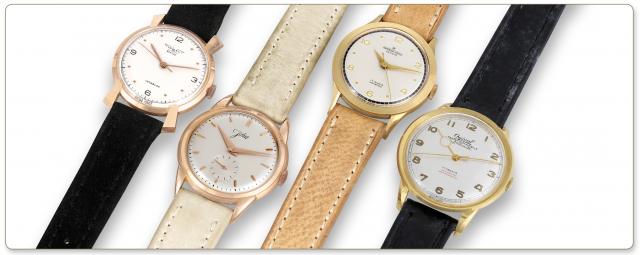 Seven Wristwatches.Swiss. Made 1930s _ 1950s. Seven wristwatches, comprising six 18K gold wristwatches and a stainless steel wristwatch..To be sold without reserve