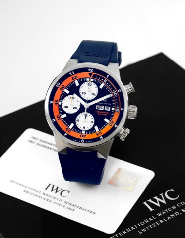 IWC - Steel - Aquatimer - Cousteau.International Watch Co., Schaffhausen, Aquatimer -.Chronograph - Cousteau Divers, No. 2321/2500, case.No. 3329629, Ref. 3781. Made in a limited edition of 2500.pieces in 2007, sold March 3rd, 2008..Fine, self-winding, wa