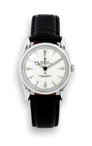 Rolex - Steel - Ref. 5018 - Bombay.Rolex, Oyster Perpetual, Officially Certified Chronometer,.case No. 642460, Ref. 5018, case No. 608519. Made in 1948..Very fine and rare, center seconds, self-winding, waterresistant.stainless steel wristwatch..To be sol