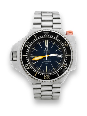 Omega - Seamaster 600 - 1st Generation -.So-called Ploprof.Omega, Automatic, Professional, Seamaster 600,.Ref. ST 166.0077. Made in the 1970s..Fine and rare, large, asymmetric, center seconds, selfwinding.water-resistant, stainless steel professional dive