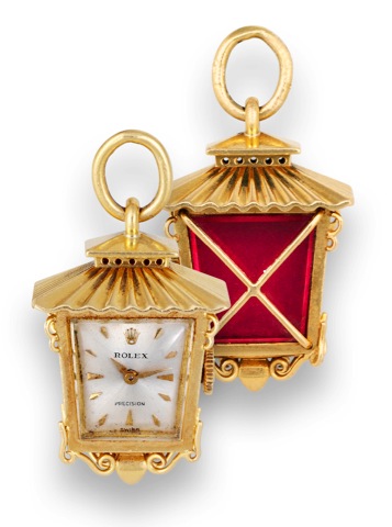 Rolex Lantern Pendant.Rolex, Precision, Ref. 8784. Made in the 1950s..Fine and unusual, 18K yellow gold keyless lady