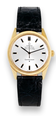 Omega, Constellation.Automatic, Chronometer, Officially.Certified, movement No. 23659258.Ref. 167.021. Made circa 1973..Fine, water-resistant, self-winding, center.seconds, 18K yellow gold chronometer.wristwatch.