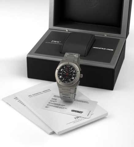 IWC INGENIEUR TITANIUM AMG.IWC Titanium Ingenieur AMG International Watch Co., Schaffhausen, Ing_nieur AMG, Automatic, case No. 3114371, Ref. 372503. Made exclusively for Mercedes-AMG in 2010..Fine, tonneau-shaped, center seconds, self-winding, water resi
