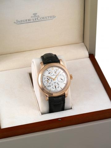 Jaeger-LeCouLtre Pink Gold Master Eight.Days Perpetual Calendar.Jaeger-LeCoultre, Master Control 1000 Hours, Master.Eight Days Perpetual - Antoine LeCoultre, No. 166.Ref. 146.2.26.S. Made circa 2006..Very fine, 8-day going, water-resistant, 18K pink gold.