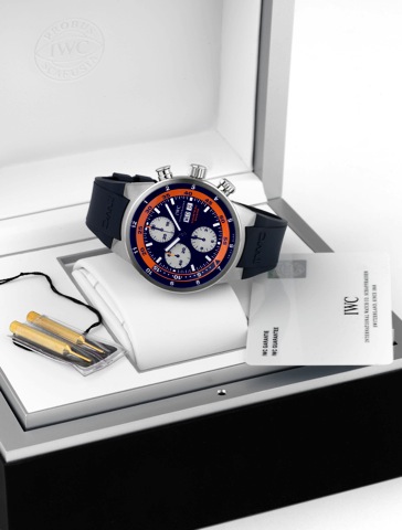 IWC - Steel - Aquatimer - Cousteau Divers.International Watch Co., Schaffhausen, Aquatimer -.Chronograph - Cousteau Divers, No. 0770/2500, case No..3279844, Ref. 3781. Made in a limited edition of 2500 pieces.in 2007, sold March 3rd, 2008..Fine, self-wind