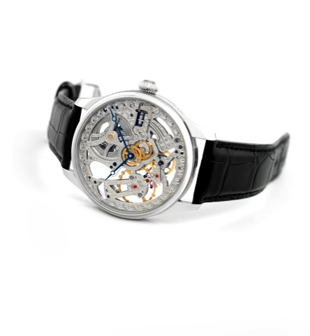 IWC Platinum F.a. Jones Squelette Limited Edition.International Watch Co., Schaffhausen, Portuguese Skeleton - F.A. Jones, No. 47/50. Ref. 544205. Made.in a limited edition of 50 examples circa 2005..Very fine and rare, oversized, skeletonized, limited ed