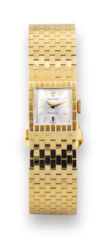 Rolex Ref. 8209, Gold Belt.Rolex, Precision, case No. 916195, Ref. 8209. Made circa 1950..Fine and rare, 18K yellow gold lady's bracelet watch with an integral 18K yellow gold Rolex bracelet.in the form of a belt and buckle.