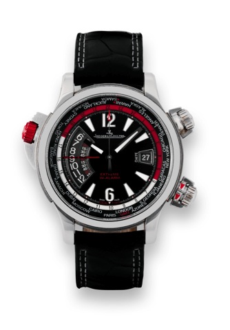 Jaeger-LeCoultre Extreme World Alarm.Jaeger-LeCoultre, Master Compressor, Extreme World.Alarm, case No. 2564806, Ref. 150.8.42. Made circa 2005..Very fine, oversized, self-winding water-resistant, world.time stainless steel and titanium wristwatch with al