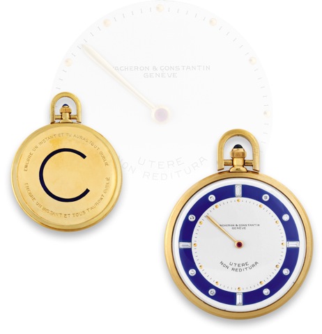 Vacheron & Constantin _ The Unique.Single-Handed Dress Watch with Diamond.Dial _ The Only Watch with Single-Hand.ever Made by Vacheron & Constantin.Vacheron & Constantin, Geneve, movement No. 417554, case.No. 314882, Ref. 4582. Sold to H. Thommeu, Bruxell