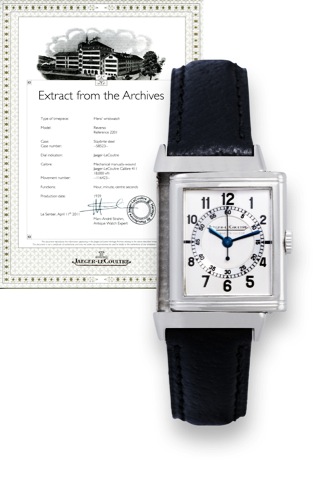 Staybrite Reverso - Center Seconds.Two-Tone Dial.Jaeger-LeCoultre, Reverso, movement No. 116423.case No. 58523, Ref. 2201. Made in 1939..Fine and rare, center-seconds, rectangular, reversible.Staybrite stainless steel wristwatch.