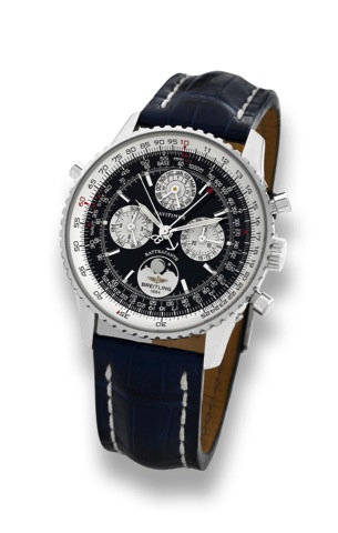 Breitling - Platinum - Navitimer.Perpetual Calendar - Rattrapante.Breitling, 1884, Navitimer, Perpetual Calendar, Split- Seconds Chronograph,.No. 05/10, Ref. L46322. Made in a limited series of 10 examples in the 1990's..Very fine and rare, water resistan