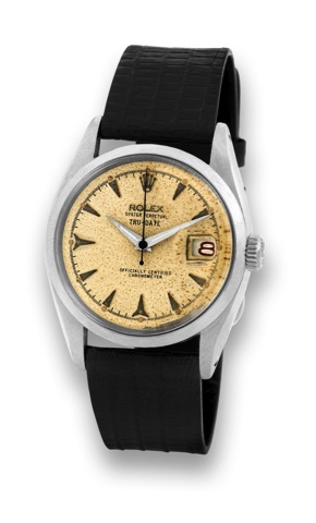 Rolex Ref. 6530 - Steel - Tru -Date.Rolex, Oyster Perpetual Tru-Date, Officially Certified.Chronometer, case No. 90494, Ref. 6530. Made in 1955..Fine and very rare, center seconds, water-resistant.self-winding stainless steel wristwatch with date.