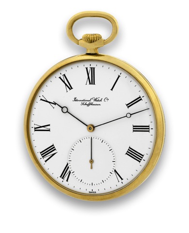 IWC - YELLOW GOLD- DRESS WATCH.International Watch Co., Schaffhausen, movement.No. 2316076, case No. 2272301. Made in the 1980's..Very fine, thin, 18K yellow gold pocket watch.