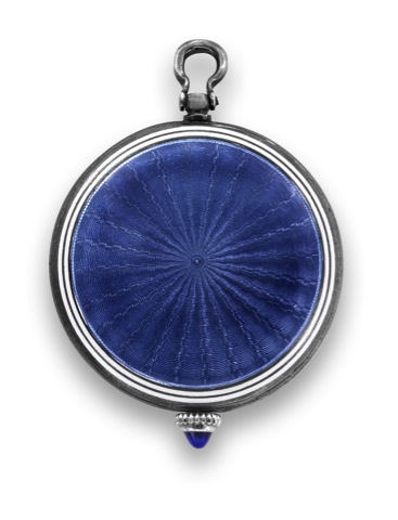 Mido - Pendant Watch.Mido, Swiss, No. 39437. Made circa.1920..Fine, silver and enamel, keyless.pendant watch..To be sold without reserve