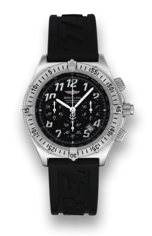 Breitling - Limited Edition - Split-Second Chronograph.Breitling Chronographe Rattrapante, No. 56, Ref. A 69048. Made in a limited edition circa 1995..Fine and rare, water-resistant, stainless steel wristwatch with split-second olive button chronograph wi