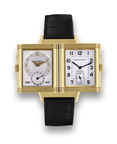 Jaeger-Lecoultre Yellow Gold.Reverso Night-Day.Jaeger-LeCoultre, Reverso - Duo Face Night-Day.case No. 1827294, Ref. 270.1.54. Made circa 2000..Very fine, rectangular, 2 individually adjustable time zones.double-dial, 18K yellow gold reversible wristwatch