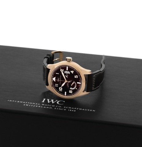 IWC _ PINK GOLD _ ANTOINE DE ST EXUPERY _ LIMITED EDITION.International Watch Co. Fliegeruhr (Pilot Watch) Edition Antoine de Saint Exup_ry, No. 256/500, case No. 3275207, Ref. 3201..Made in a limited edition of 500 pieces circa 2007..Very fine and rare, 