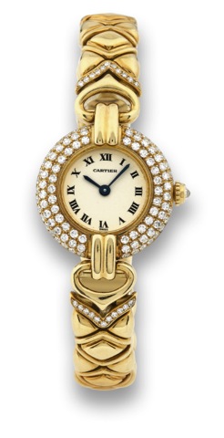 CARTIER -YELLOW GOLD & DIAMOND - QUARTZ.Cartier, case No. 8057922, Ref. 0281. Made in the 2000