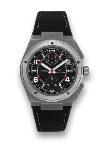 IWC - INGENIEUR.TITANIUM MERCEDES-AMG CHRONOGRAPH.International Watch Co., Schaffhausen, Ing_nieur Affalterbach.AMG, Automatic, case No. 3163850, Ref. 372503..Made exclusively for Mercedes-AMG in 2009..Fine, tonneau-shaped, center seconds, self-winding, w
