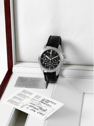 IWC - FLIEGERUHR PERPETUAL CALENDAR FOR WEMPE.International Watch Co., Schaffhausen, Fliegeruhr Perpetual Calendar, No. 31/50, case No. 2948731, Ref. 3757. Made in a.limited edition of 50 examples for the 125th anniversary of Juwelier Wempe in 2003, sold 