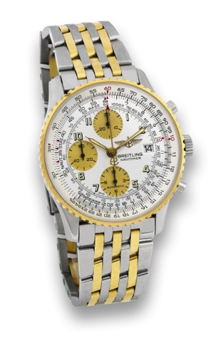 BREITLING - NAVITIMER FINANCIAL RESOURCES.Breitling, Navitimer, No. 289859, Ref. D13322. Made as part.of a special series for the Top of the Table annual meeting.in 2002..Fine, self-winding, water-resistant, chronometer, stainless.steel and 18K yellow gol