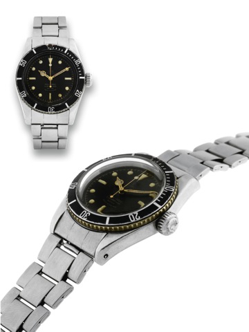 TUDOR _ REF. 7924 _ BIG CROWN SUBMARINER.Tudor Oyster-Prince, 200m/660ft, case No. 275667, Ref. 7924. Made in 1958..Fine and rare, center seconds, water resistant, stainless steel diver's wristwatch. With Rolex Fliplock bracelet.