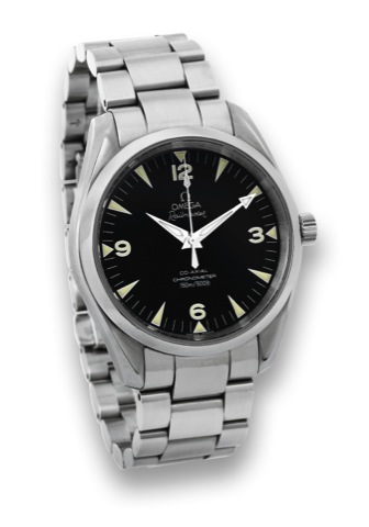 OMEGA - STEEL - RAILMASTER - CO-AXIAL.Omega, Railmaster - Chronometer, Seamaster - Aqua Terra,.No. 80799575, Ref. 25035200. Made in 2005, sold May.15th, 2006..Fine, center seconds, self-winding, water resistant to 150.m, stainless steel wristwatch with Co