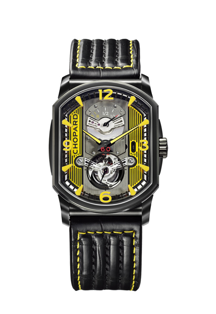 Chopard, L.U.C for Only Watch.Chopard, L.U.C Engine One Tourbillon.movement No. 123508, Ref. 168526-3004..Extremely fine and unique, rectangular sculpted.water-resistant, titanium DLC chronometer.wristwatch with visible one-minute tourbillon.regulator, po