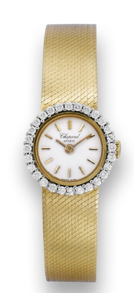 CHOPARD, GOLD & DIAMONDS.Chopard, Geneve, L.U.C, case No. 95246. Made in the 1980's..Fine, 18K yellow gold and diamond lady
