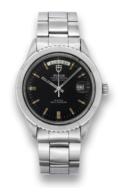 TUDOR REF. 7020/0 DATE DAY.Tudor Oyster Prince, Date-Day, rotor self-winding, case.No. 690809, Ref. 7020/0, case made by Rolex, Geneva. Made.in the 1970's..Fine, center seconds, self-winding, water-resistant, stainless.steel wristwatch with a stainless st