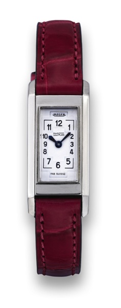 JAEGER DUOPLAN.Jaeger, Duoplan, case No. 65558. Made in the 1930's..Fine, Art Deco, rectangular, stainless steel wristwatch.