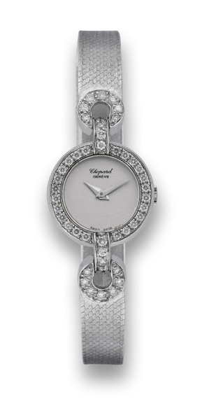 CHOPARD, REF. 4022.Chopard, Geneve, L.U.C., case No. 134074, Ref. 4022-1. Made circa 1990..Very fine, 18K white gold and diamond lady