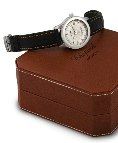 CHOPARD, REF. 8200.STAINLESS STEEL LUC SPORT.Chopard,Automatic, Certified.Chronometer, No. 0047, movement.No. 4001164, case No. 709082, Ref..8200. Made in the 2000's..Fine, water-resistant, center seconds.self-winding, stainless steel wristwatch.with date