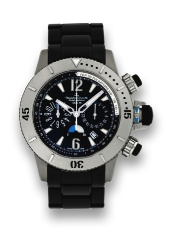 JAEGER-LECOULTRE REF. 160.T.25, DIVING.CHRONOGRAPH, TITANIUM.Jaeger-LeCoultre, Master Compressor, Diving Chronograph.case No. 2464850, Ref. 160.T.25. Made circa 2008..Very fine, oversized, self-winding water-resistant, titanium.wristwatch with two round b