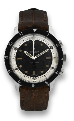 BREITLING REF. 2005 SUPEROCEAN.CHRONOGRAPH.Breitling, Geneve, SuperOcean Chronograph, case.No. 1076371, Ref. 2005. Made in the 1960's..Fine and rare, water resistant, stainless steel wristwatch with.round button minute-counter chronograph.